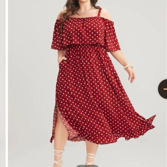 NWT BloomChic Red and White Polkadot Dress - Picture 3 of 11